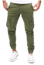 Heren Cargo Broek Met Elastische Taille En Meerdere Zakken