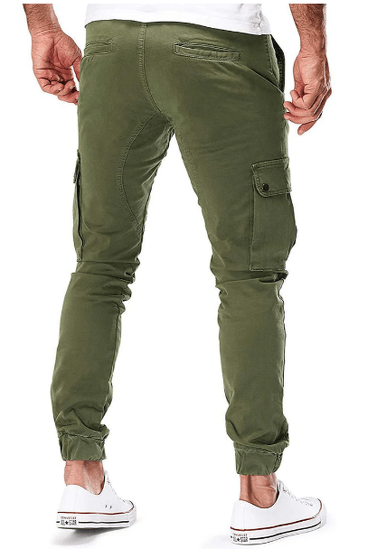 Heren Cargo Broek Met Elastische Taille En Meerdere Zakken
