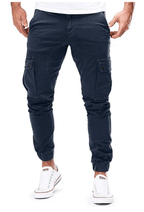 Heren Cargo Broek Met Elastische Taille En Meerdere Zakken