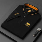 Heren Casual Polo Shirt Met Button-Down Kraag En Tailored Fit