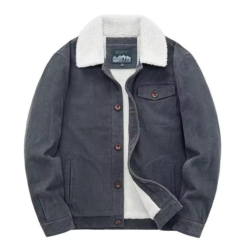 Heren Corduroy Jas met Fleece Voering
