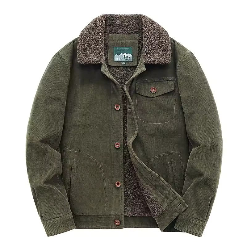 Heren Corduroy Jas met Fleece Voering