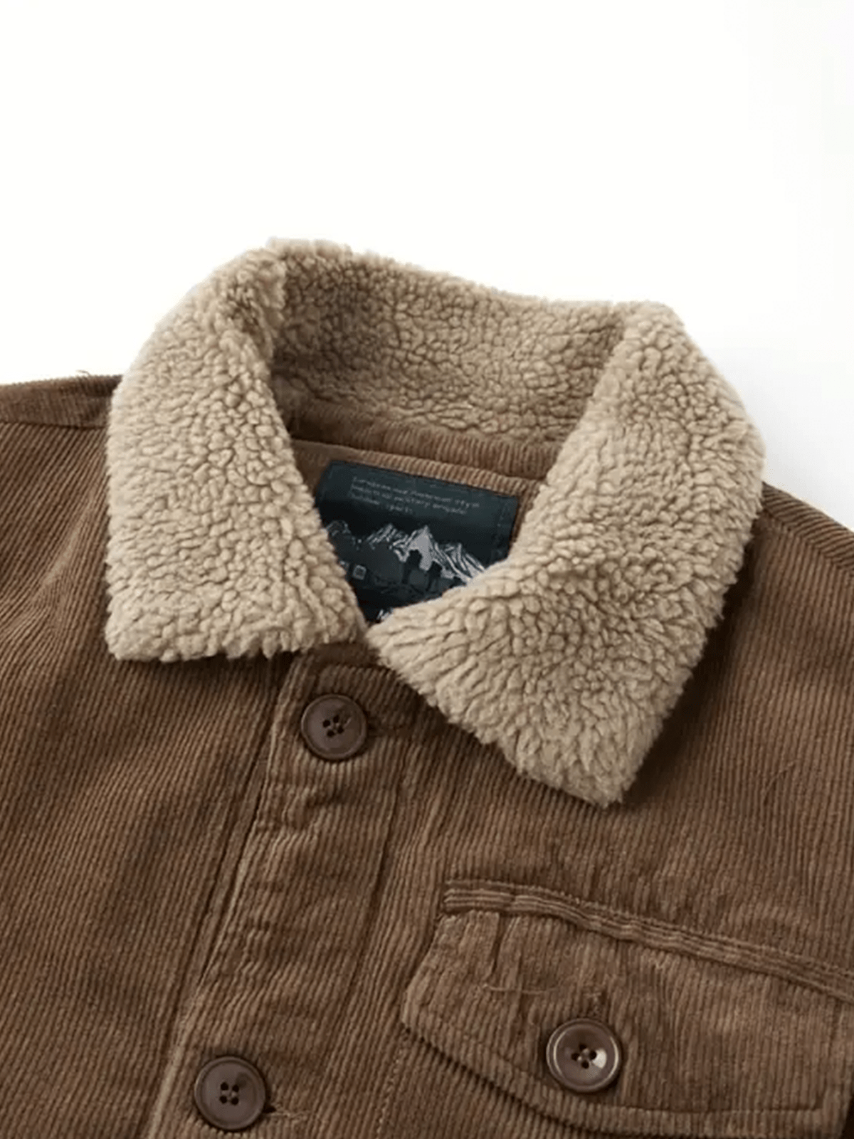Heren Corduroy Jas met Fleece Voering