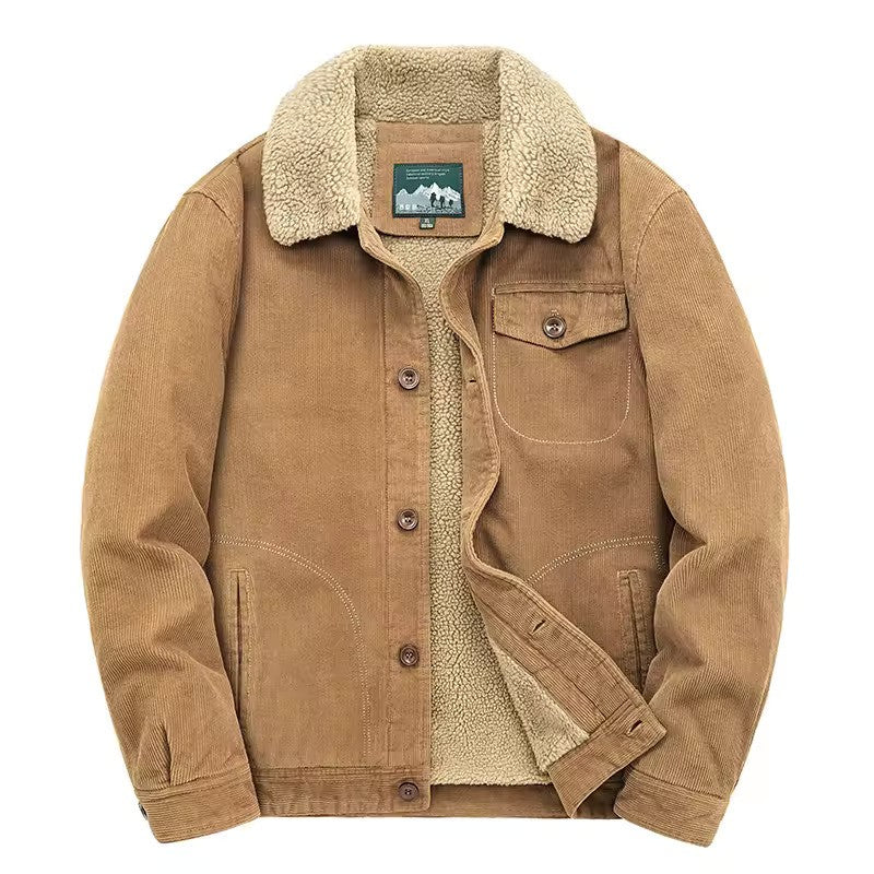 Heren Corduroy Jas met Fleece Voering