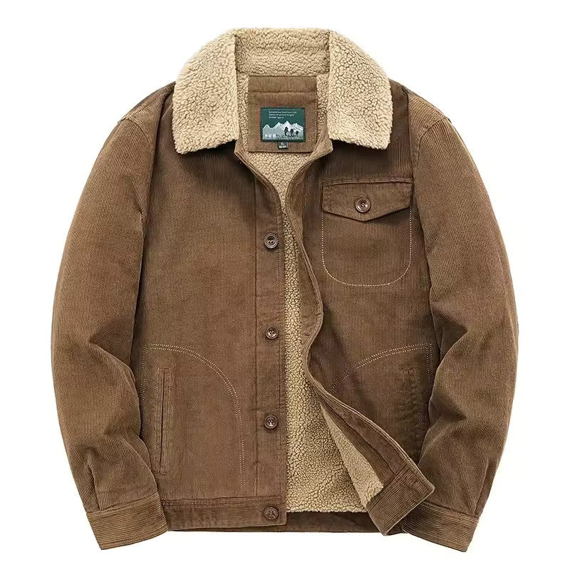 Heren Corduroy Jas met Fleece Voering