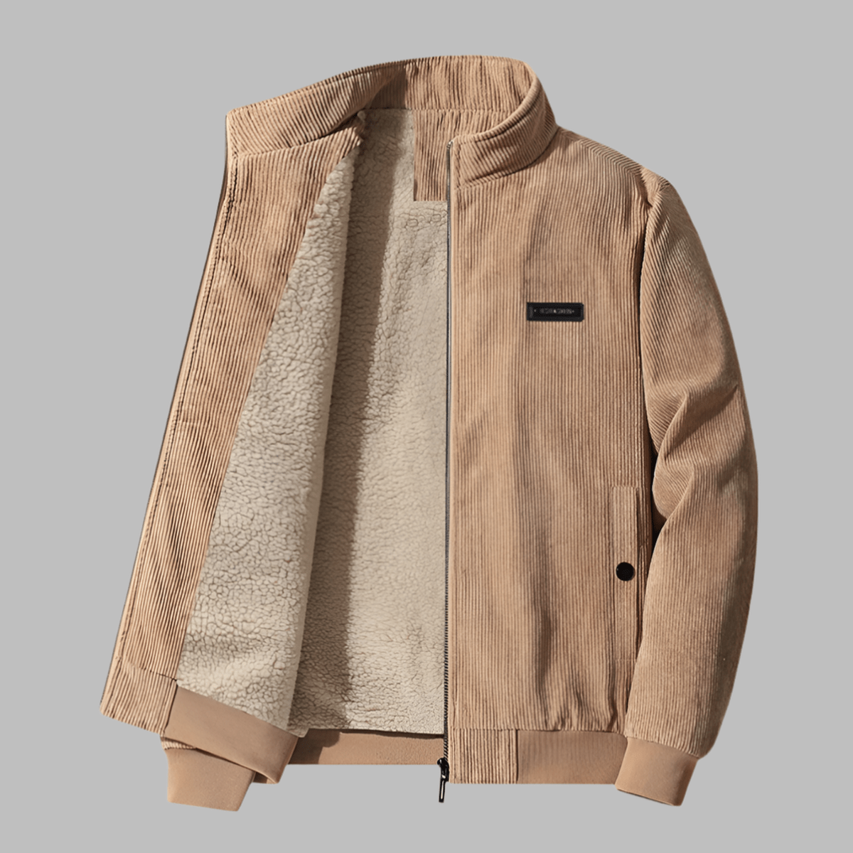 Heren Corduroy Winterjas met Zachte Sherpa Voering