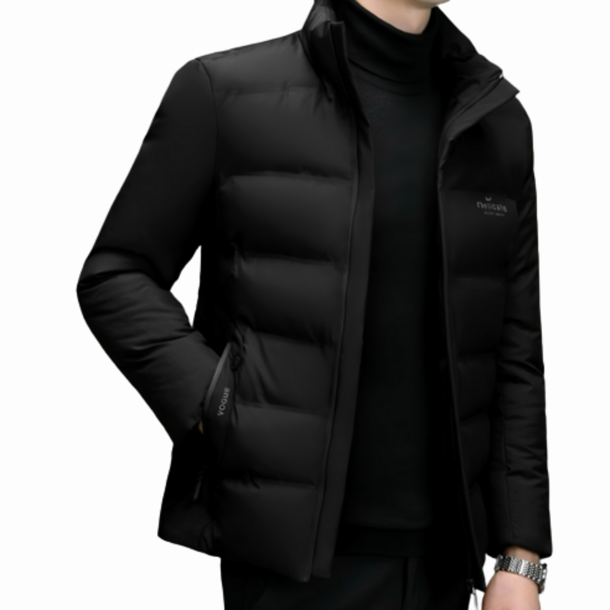 Heren Donsjas Met Hoge Kraag Voor Zakelijke Gelegenheden