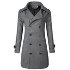 Heren Double-Breasted Wolmix Jacket Voor Herfst En Winter