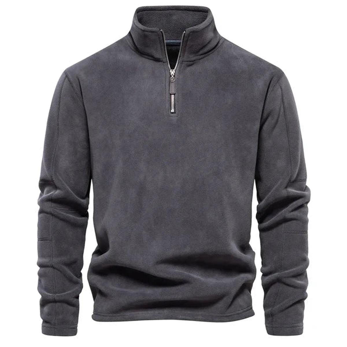 Heren Fleece Ritsjack Met Staande Kraag Voor Herfst En Winter
