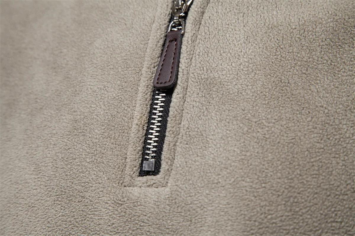 Heren Fleece Ritsjack Met Staande Kraag Voor Herfst En Winter