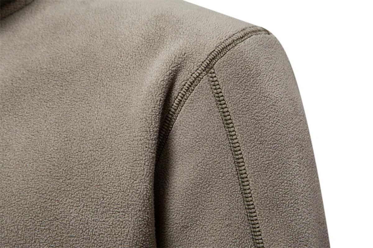 Heren Fleece Ritsjack Met Staande Kraag Voor Herfst En Winter