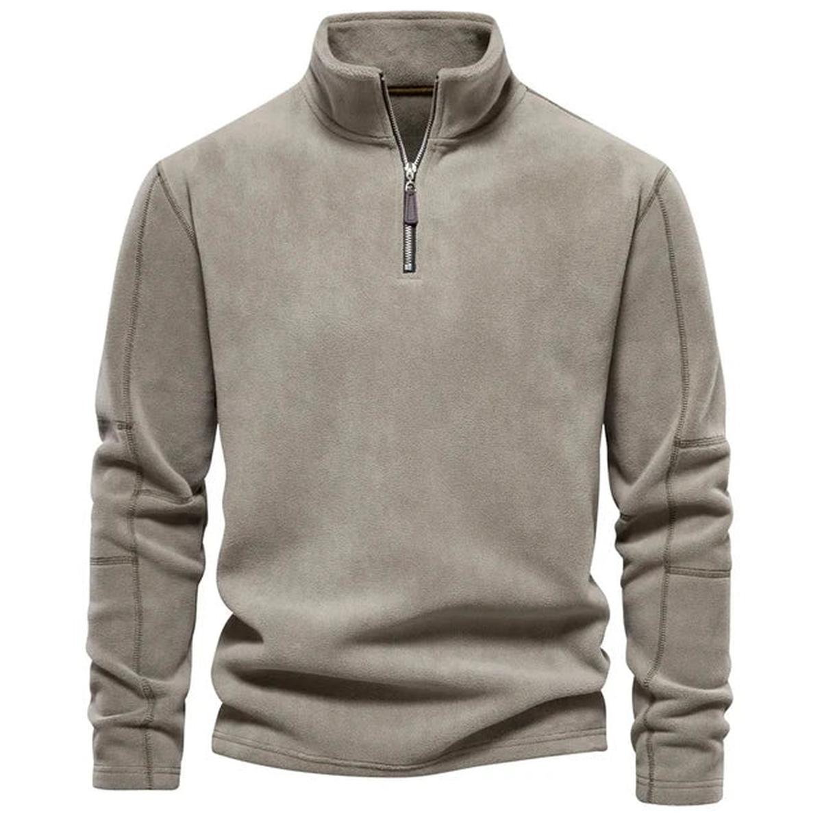 Heren Fleece Ritsjack Met Staande Kraag Voor Herfst En Winter