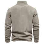 Heren Fleece Ritsjack Met Staande Kraag Voor Herfst En Winter