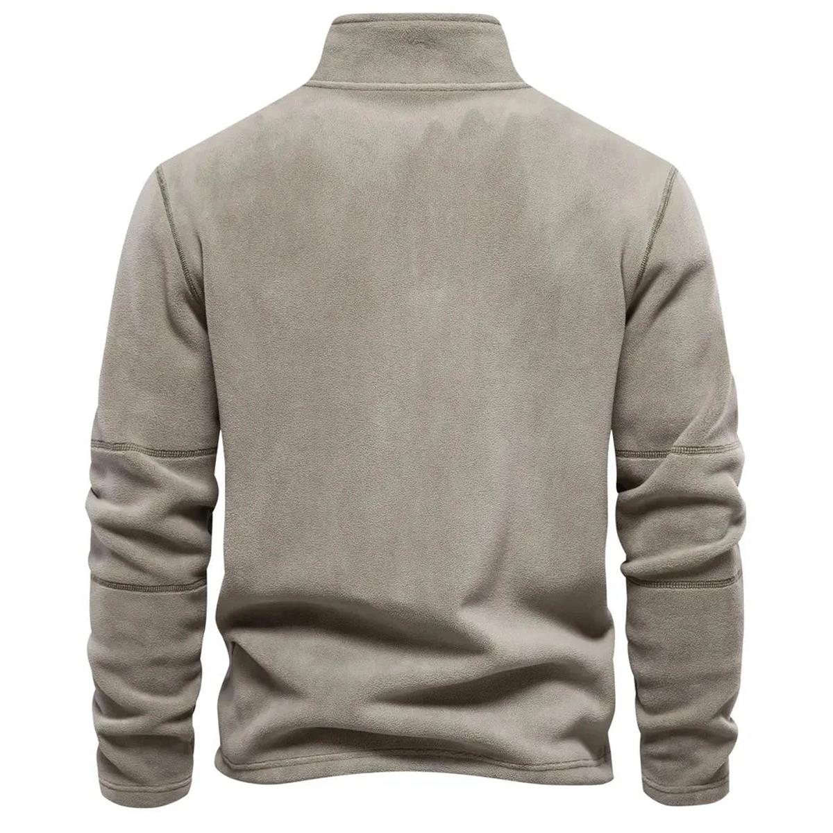 Heren Fleece Ritsjack Met Staande Kraag Voor Herfst En Winter