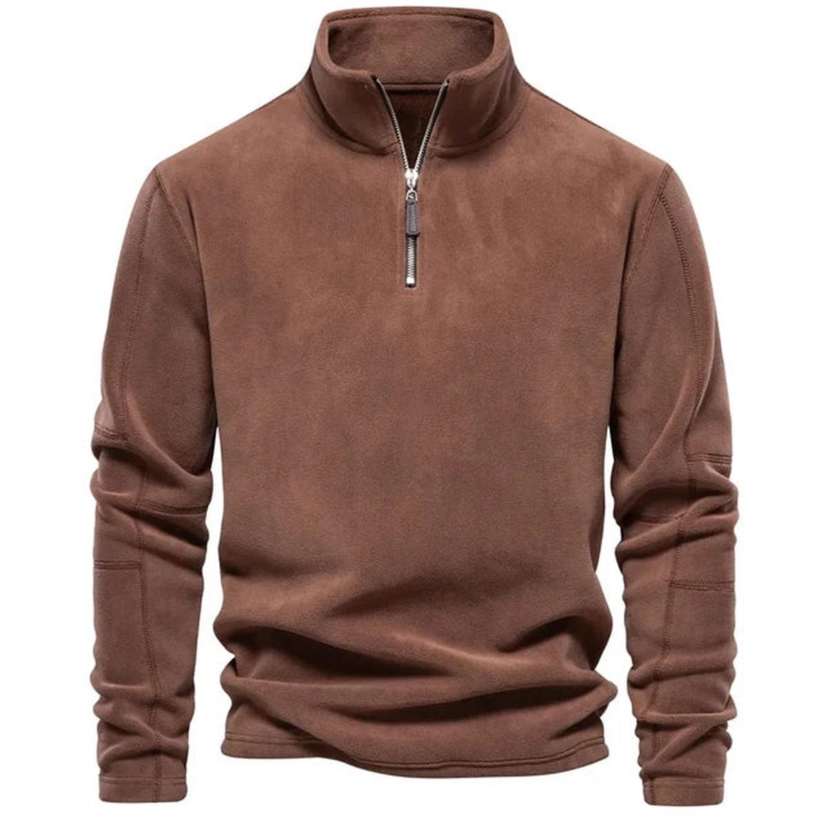 Heren Fleece Ritsjack Met Staande Kraag Voor Herfst En Winter