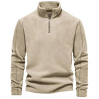 Heren Fleece Ritsjack Met Staande Kraag Voor Herfst En Winter