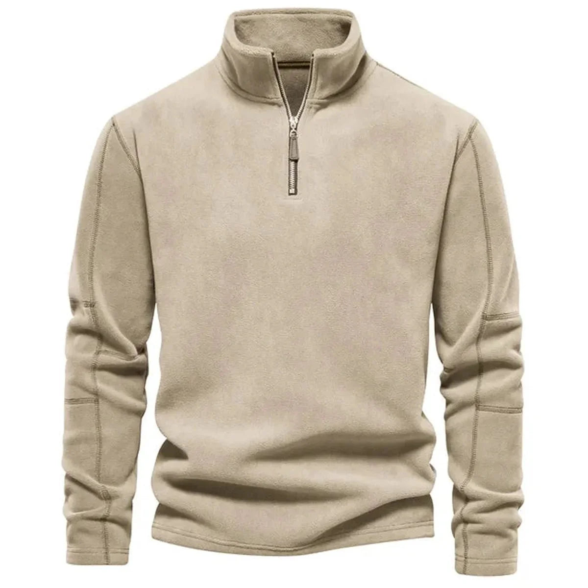 Heren Fleece Ritsjack Met Staande Kraag Voor Herfst En Winter