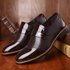 Heren Formele Schoenen met Dubbele Monniksgesp - Glanzend & Getextureerd