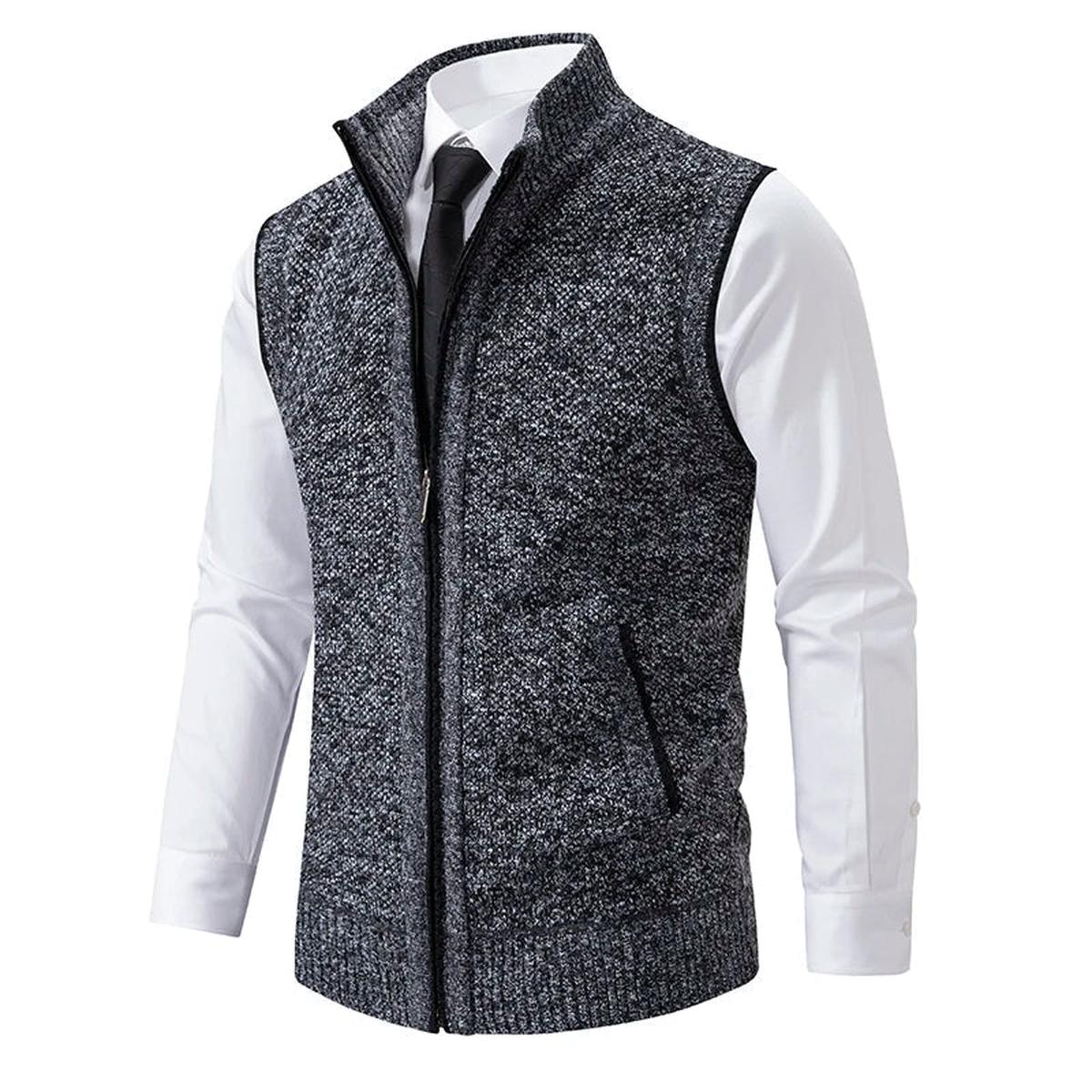 Heren Gebreid Vest / Cardigan Slim Fit met Zakken