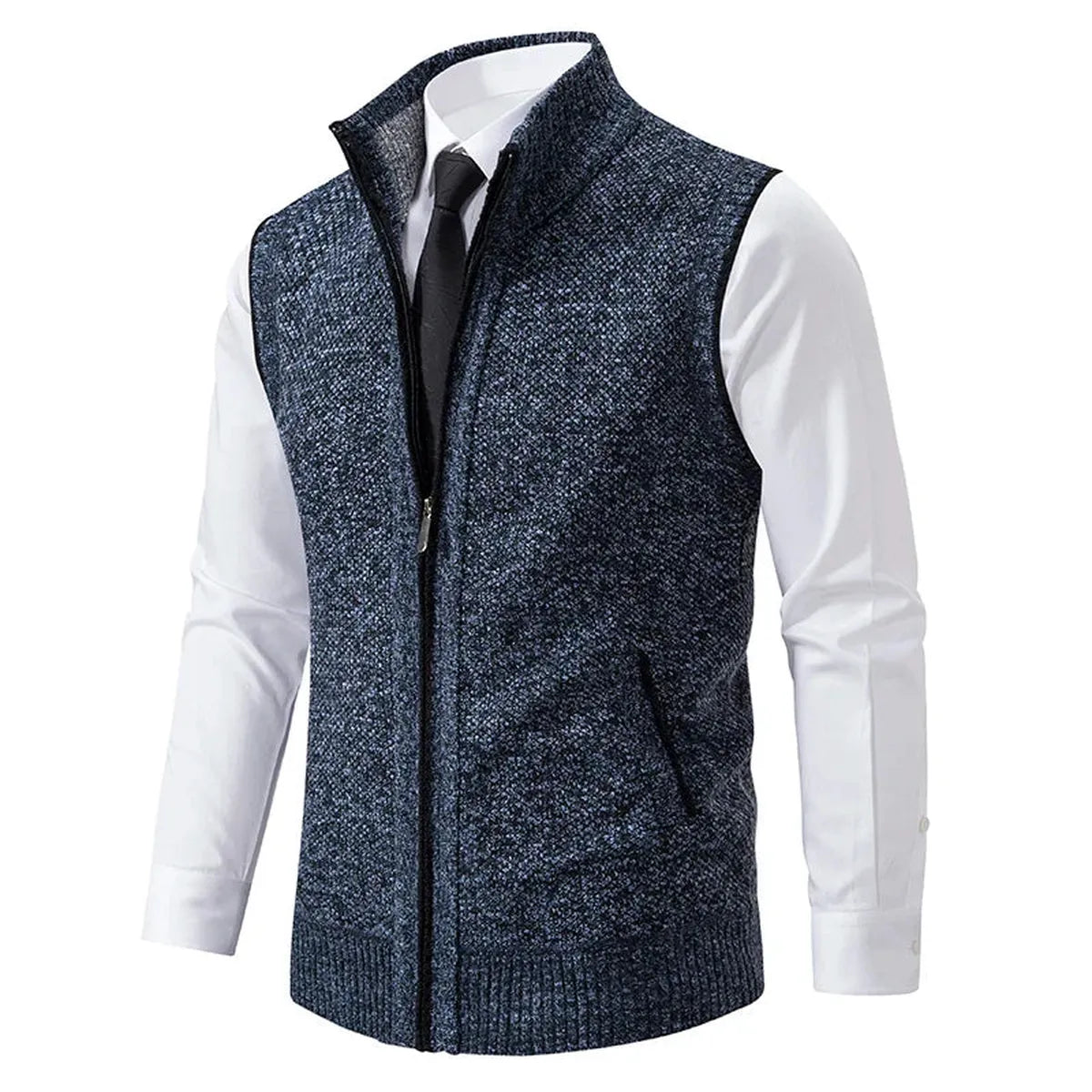 Heren Gebreid Vest / Cardigan Slim Fit met Zakken