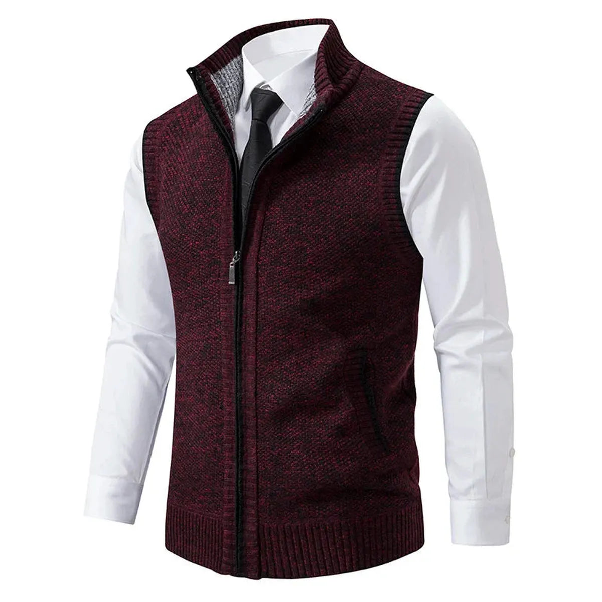 Heren Gebreid Vest / Cardigan Slim Fit met Zakken