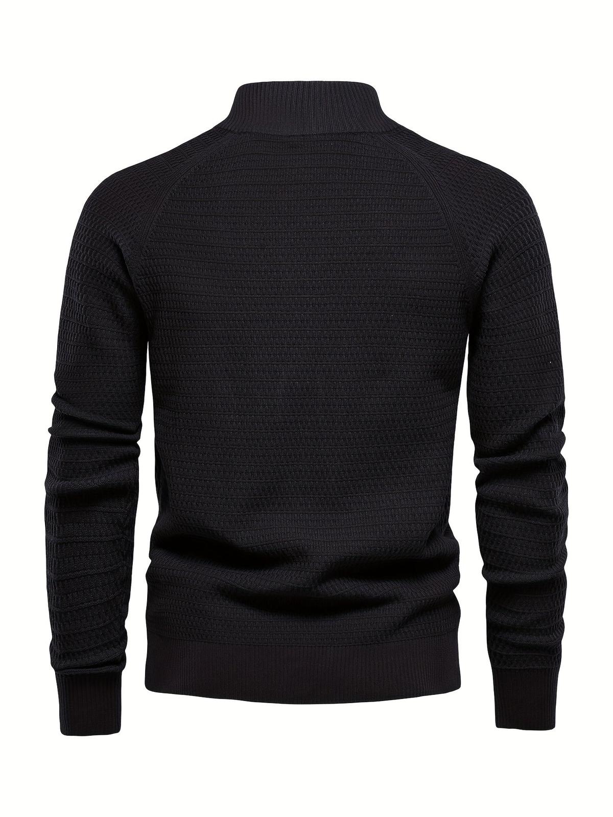 Heren Gebreide Trui / Sweater met Opstaande Kraag en Knoopsluiting - Comfort Mix