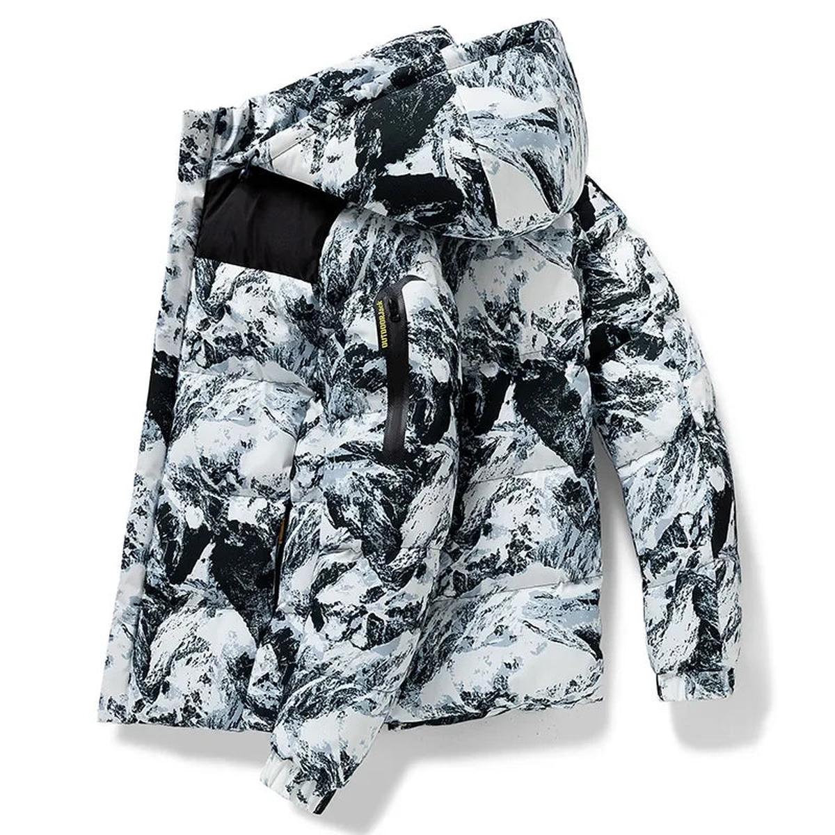Heren Geïsoleerde Camouflage Winterjas met Capuchon