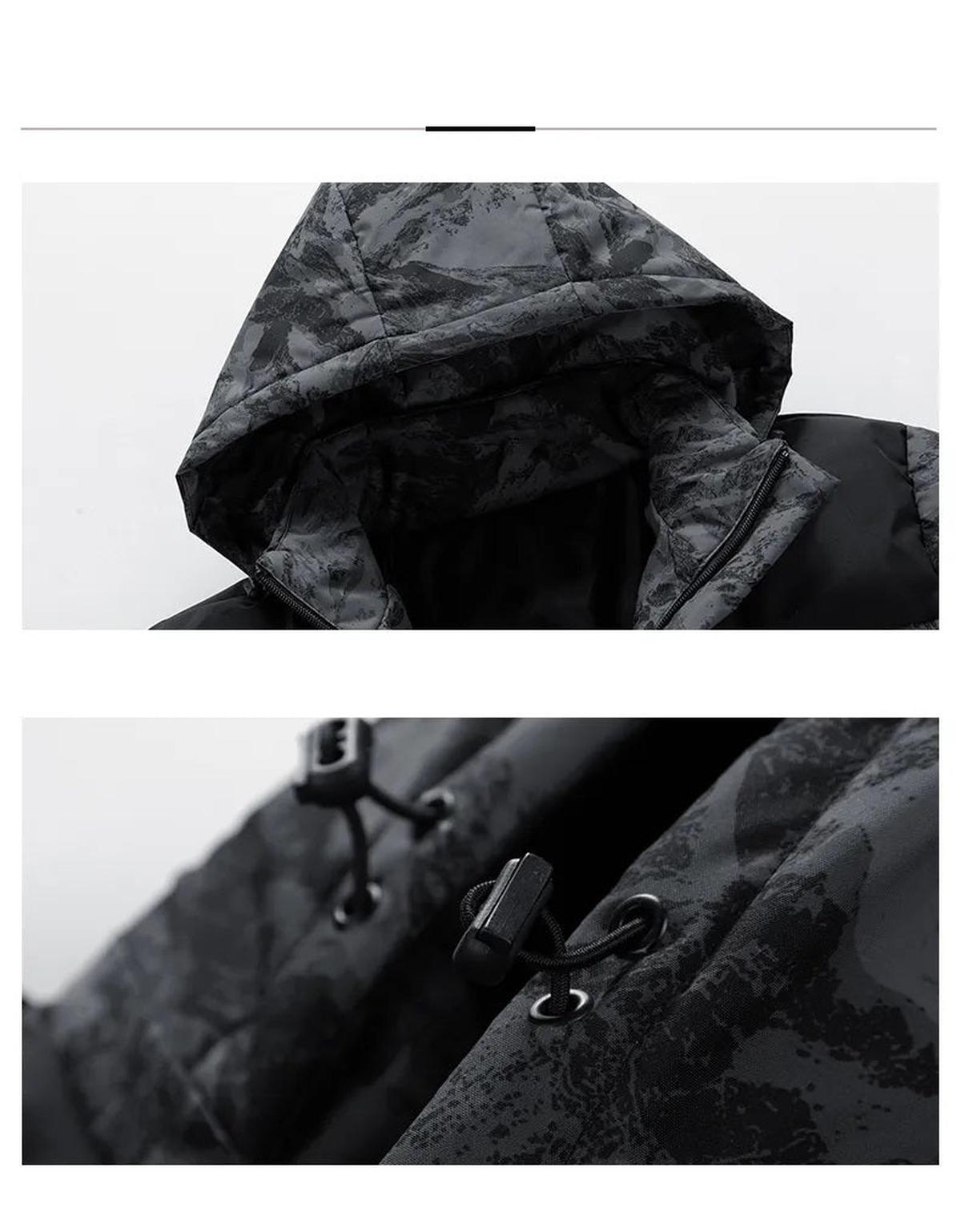 Heren Geïsoleerde Camouflage Winterjas met Capuchon