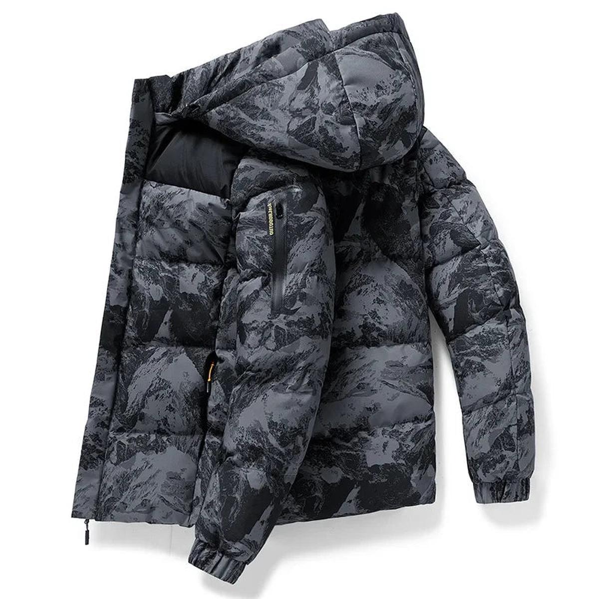 Heren Geïsoleerde Camouflage Winterjas met Capuchon