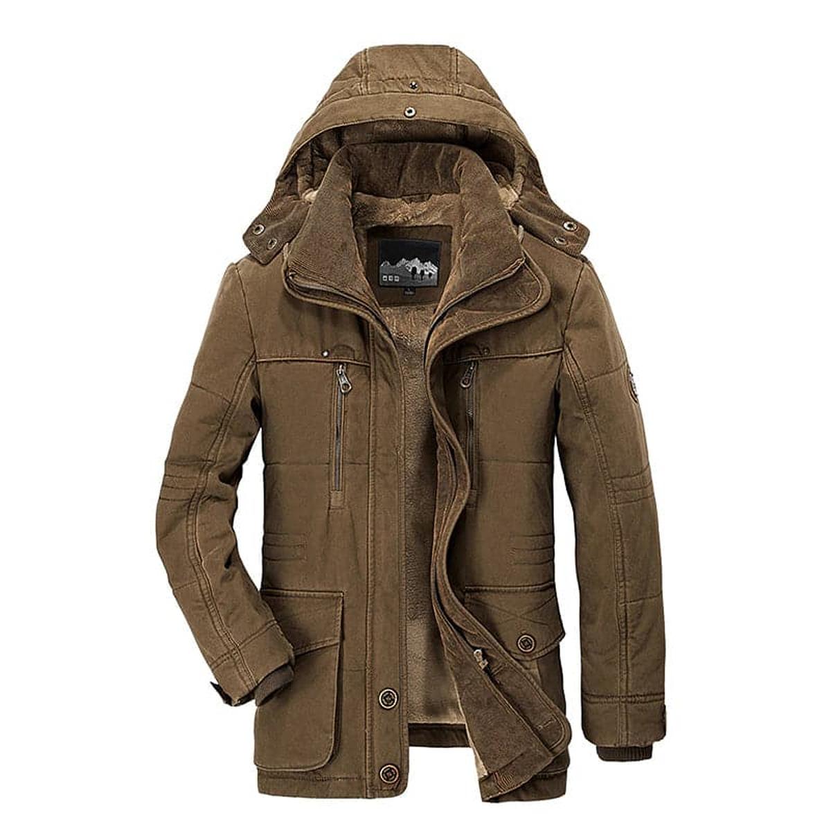 Heren Geïsoleerde Winterjas met Fleece Voering en Weerbestendigheid