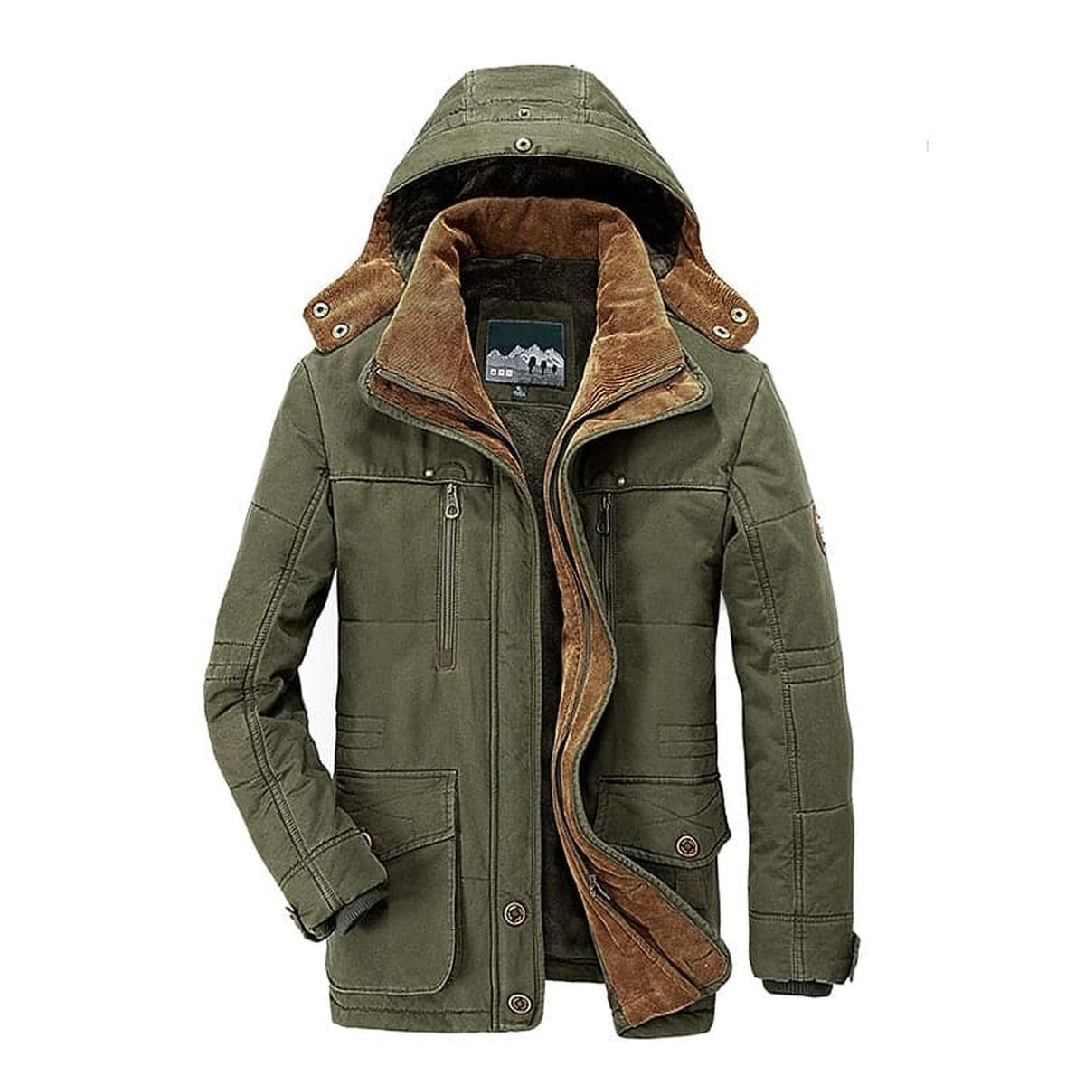Heren Geïsoleerde Winterjas met Fleece Voering en Weerbestendigheid