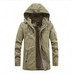 Heren Gewatteerde Casual Mid-Lengte Jas met Capuchon