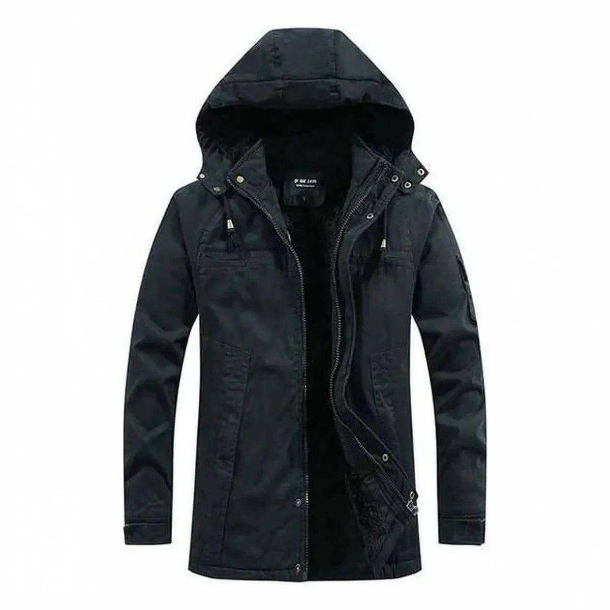 Heren Gewatteerde Casual Mid-Lengte Jas met Capuchon