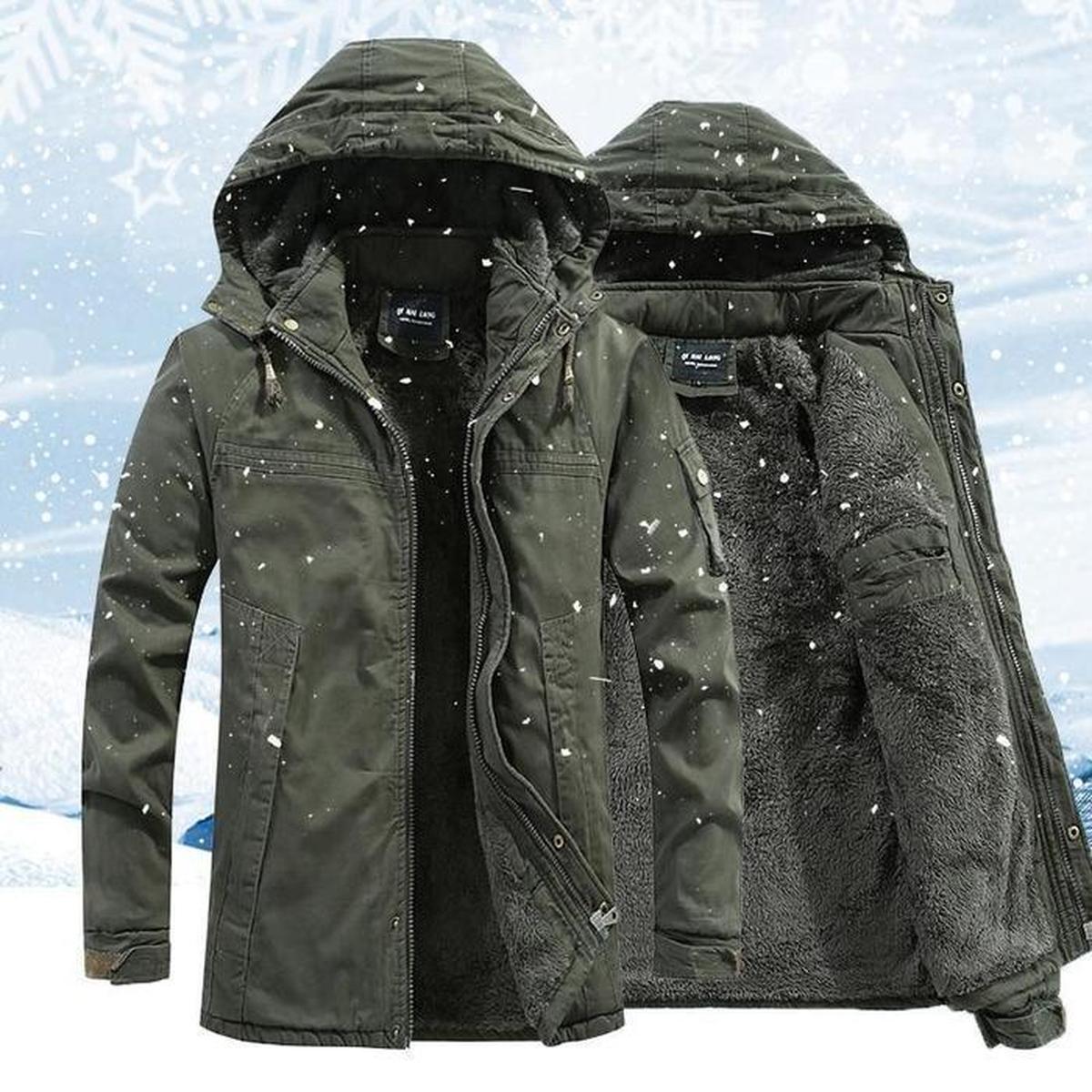 Heren Gewatteerde Casual Mid-Lengte Jas met Capuchon
