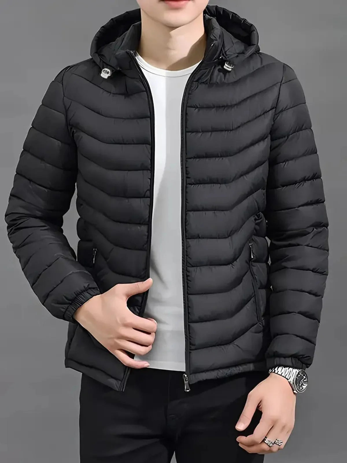 Heren Gewatteerde Hooded Puffer Jacket