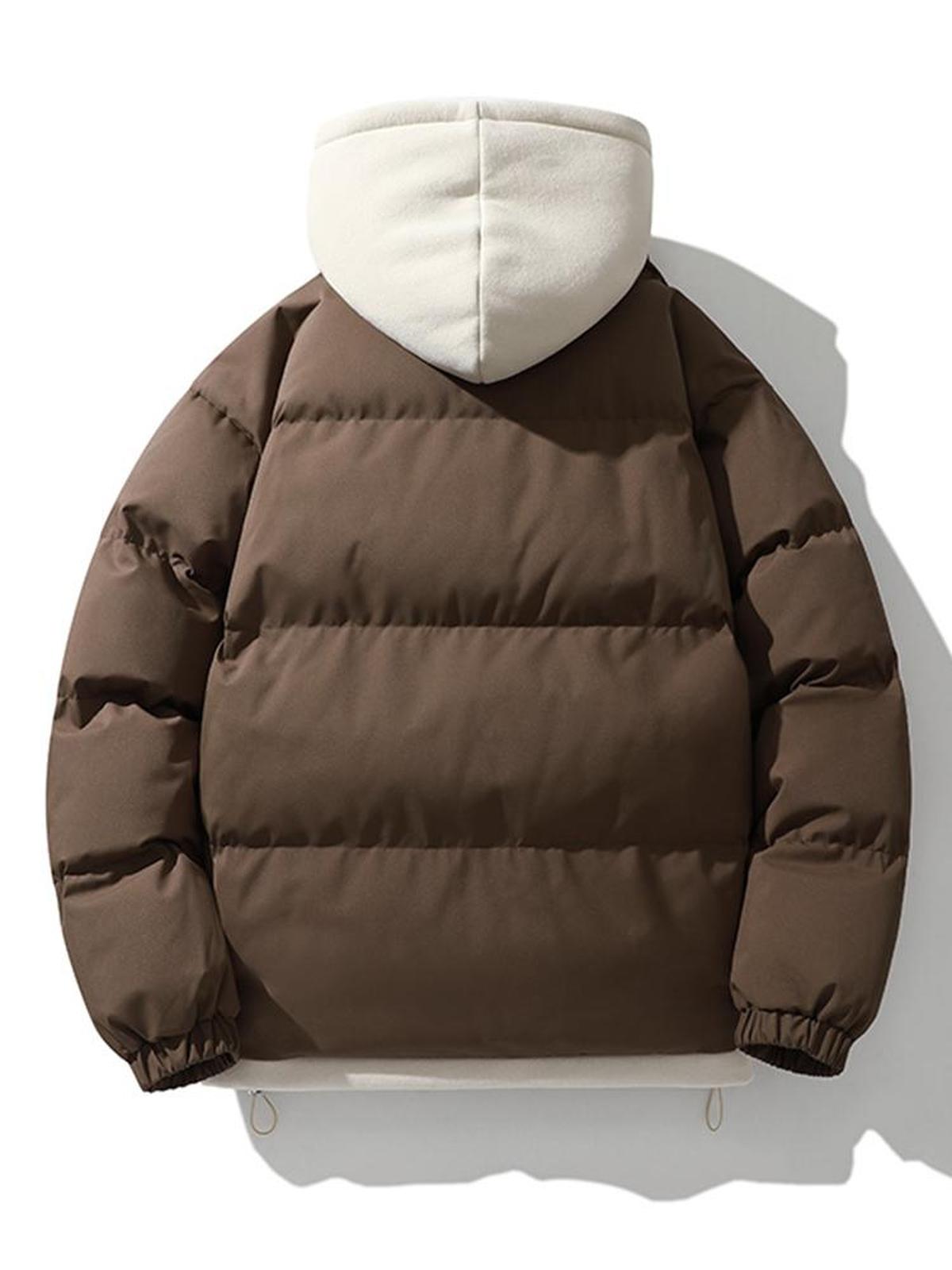 Heren Gewatteerde Jas met Capuchon voor Winterse Warmte