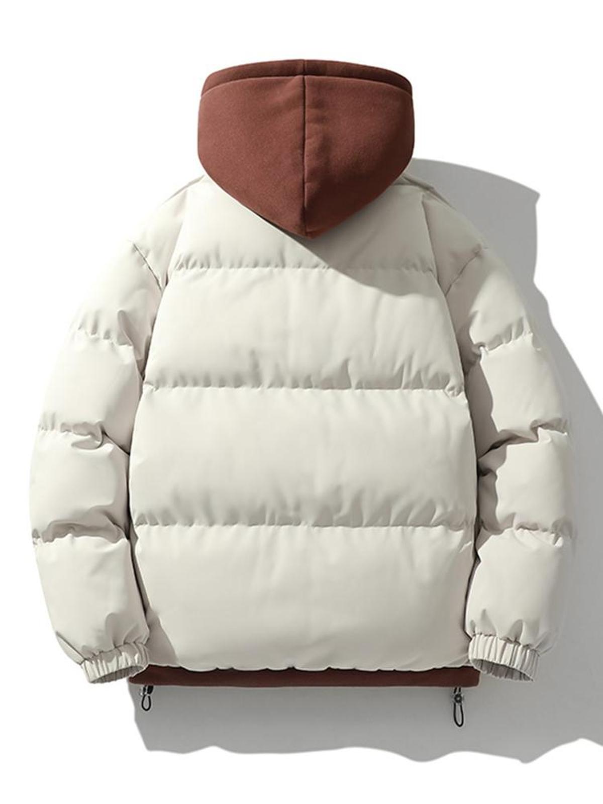 Heren Gewatteerde Jas met Capuchon voor Winterse Warmte