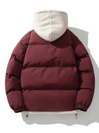 Heren Gewatteerde Jas met Capuchon voor Winterse Warmte