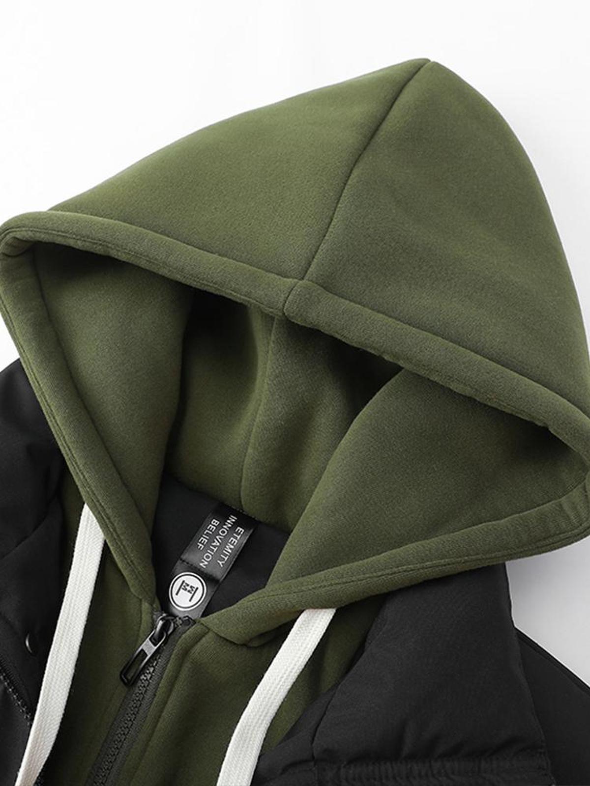 Heren Gewatteerde Jas met Capuchon voor Winterse Warmte