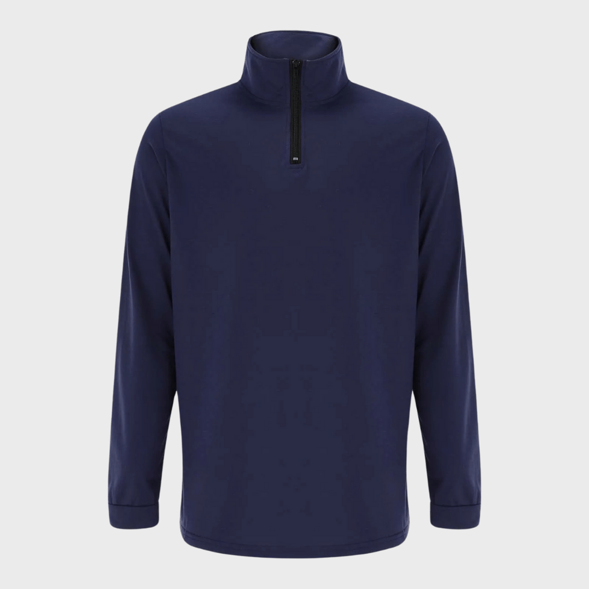 Heren Half-Rits Katoenmix Trui met Geribbelde Manchetten