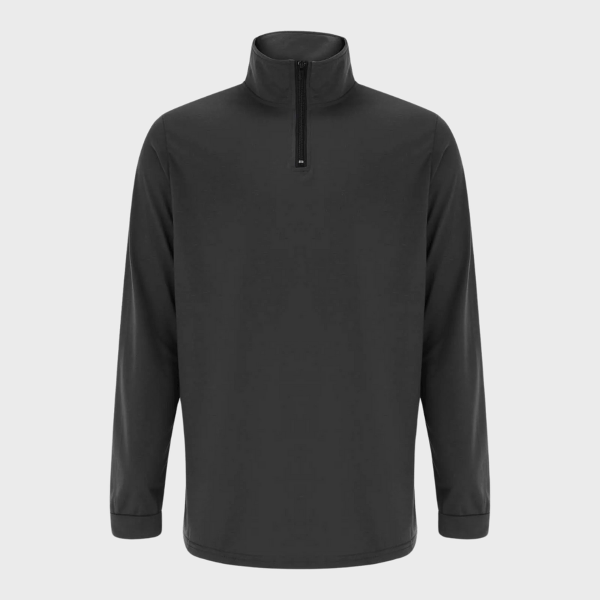 Heren Half-Rits Katoenmix Trui met Geribbelde Manchetten