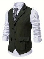 Heren Haringbone Enkelvoudige Blazer