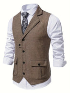 Heren Haringbone Enkelvoudige Blazer