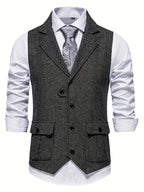 Heren Haringbone Enkelvoudige Blazer