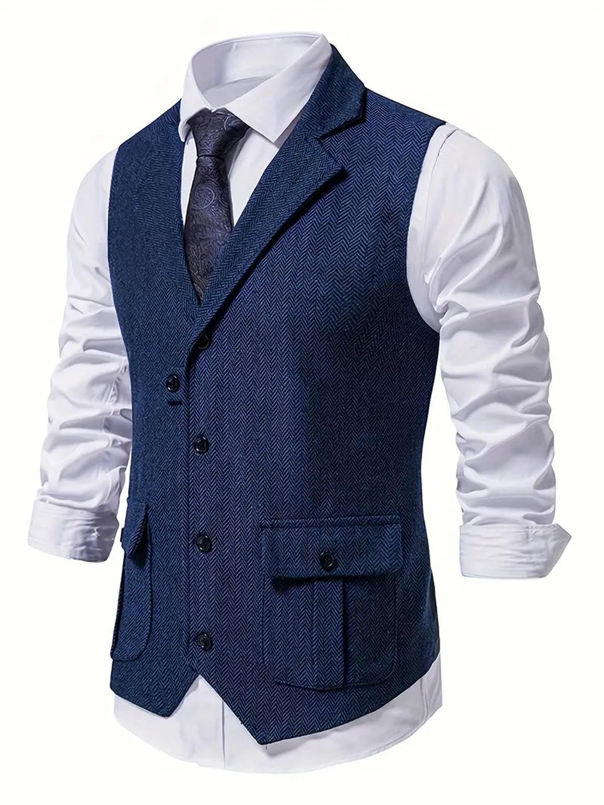 Heren Haringbone Enkelvoudige Blazer