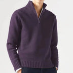 Heren Hoge Kraag Quarter-Zip Gebreide Trui