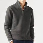Heren Hoge Kraag Quarter-Zip Gebreide Trui