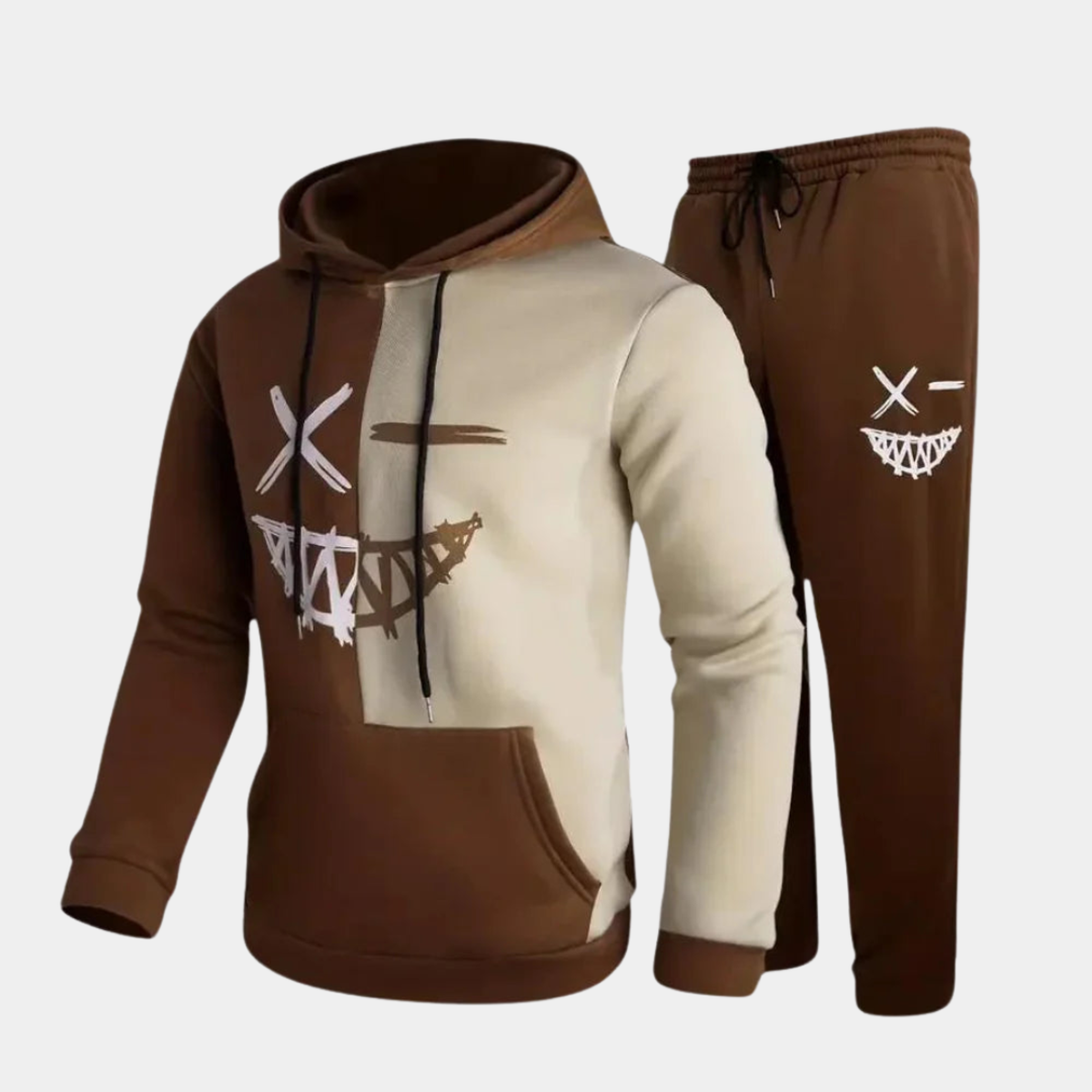 Heren Hoodie & Joggingbroek Set - Slim Fit Katoen Mix Trainingspak