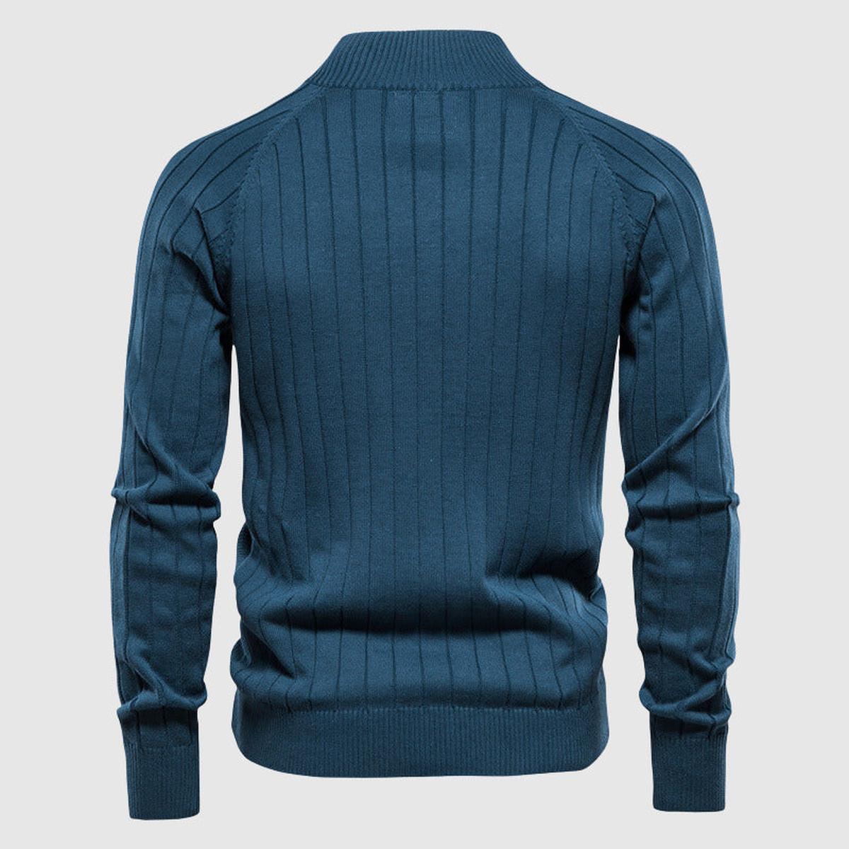 Heren Katoenen Trui/Sweater met Ritssluiting