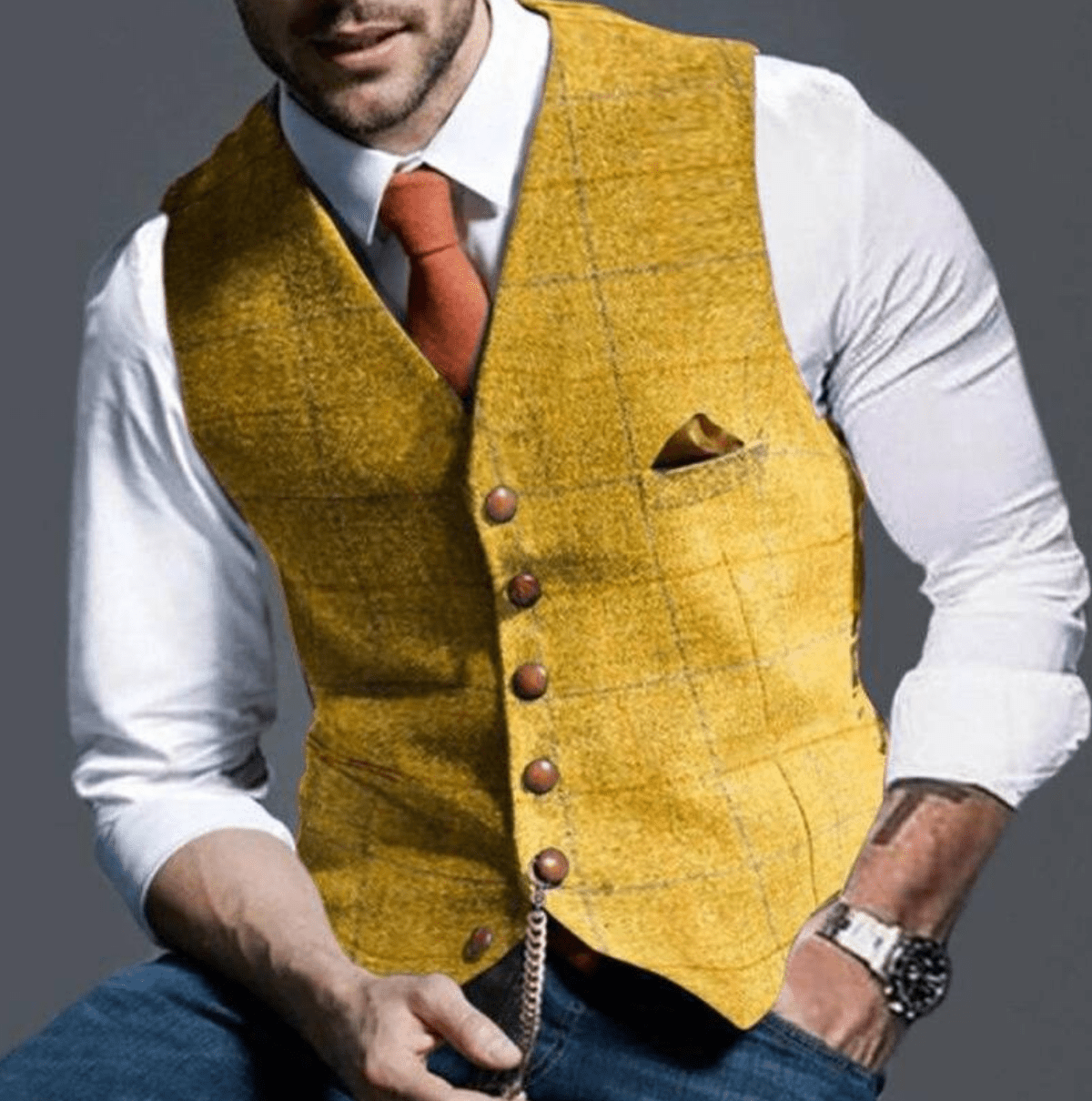 Heren Klassiek V-Hals Gilet voor Herfst/Winter